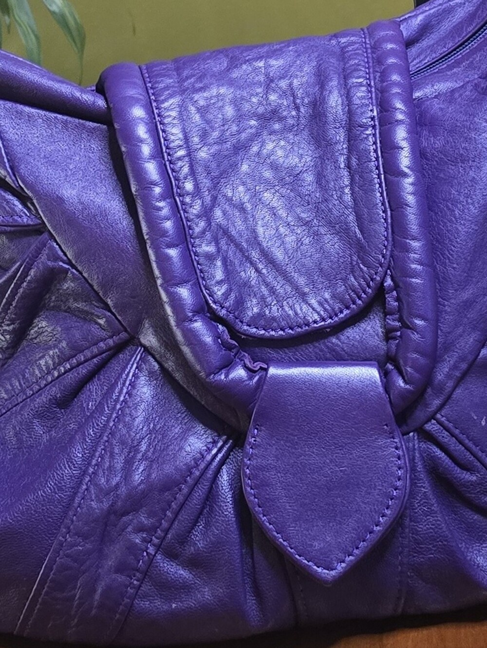 Vintage Leather Californian Hobo Lambskin Leather Hobo Bag Italy Italian - Picture 4 of 13